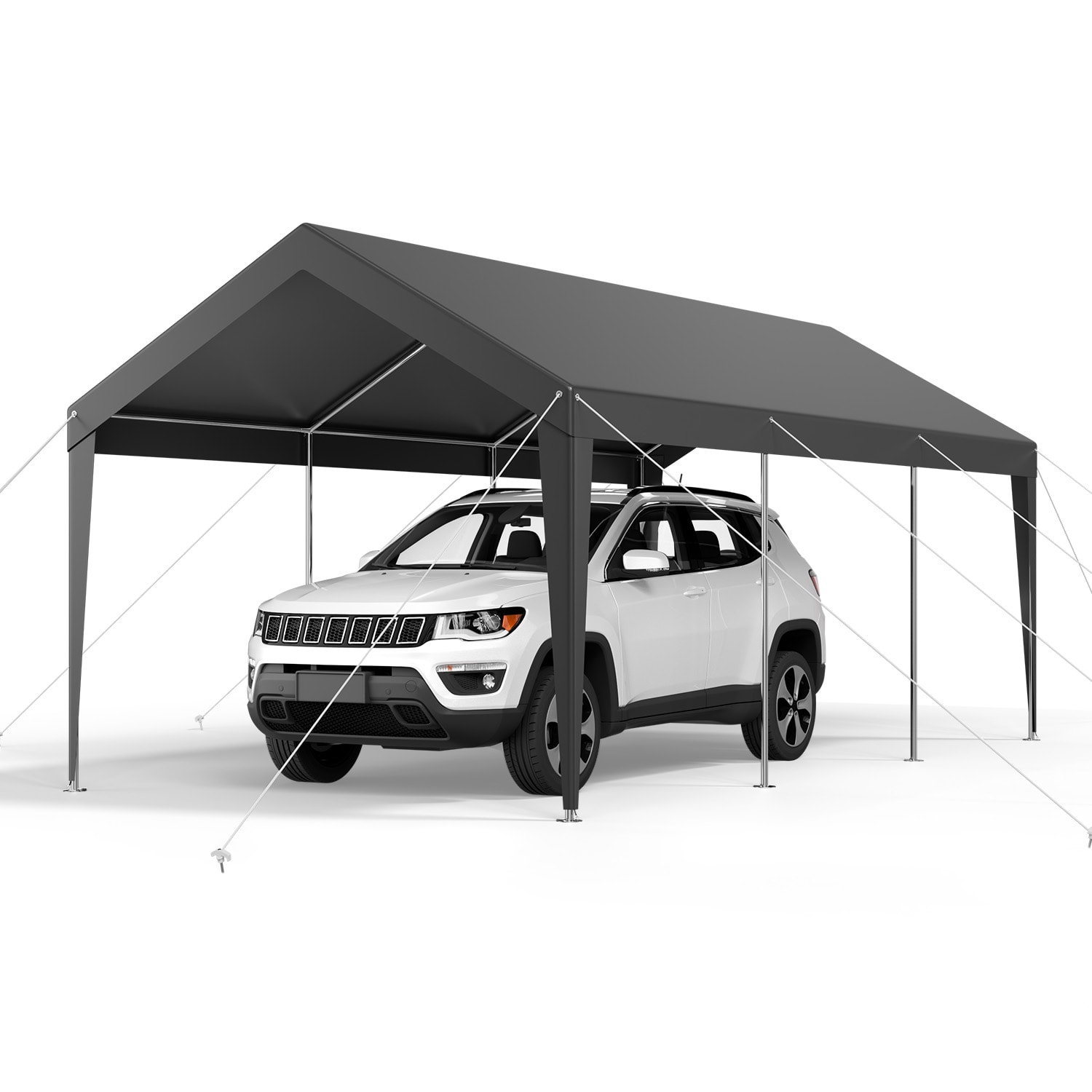 Carport Car Canopy 10 X 20 FT Heavy Duty Portable Car Garage Shelter Tent Grey_maomaolike.com